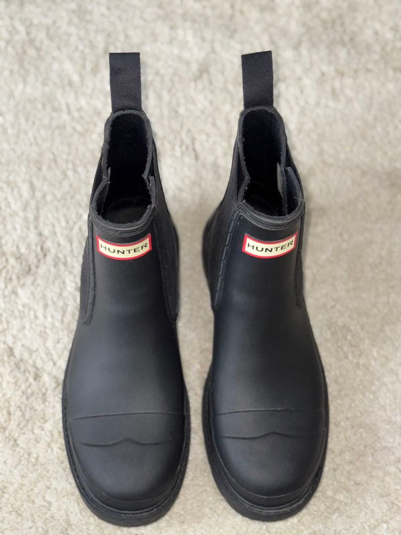 【美品正規品】HUNTER 黒　チェルシーブーツ UK7 26cm US8