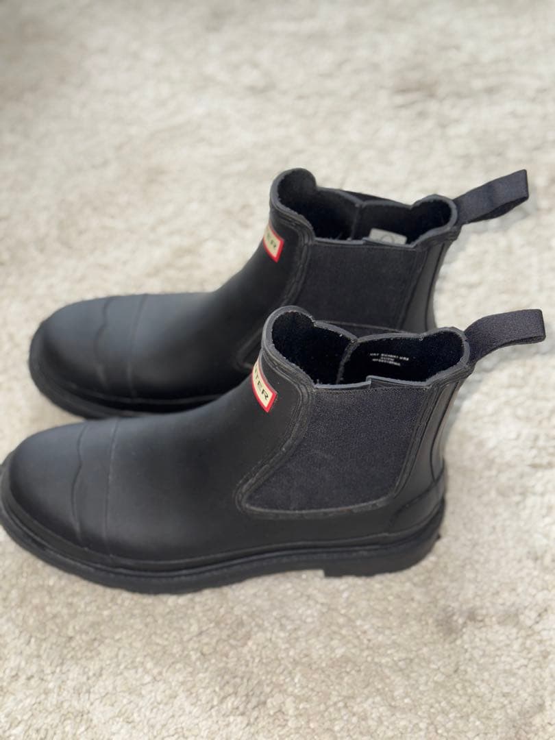 【美品正規品】HUNTER 黒　チェルシーブーツ UK7 26cm US8