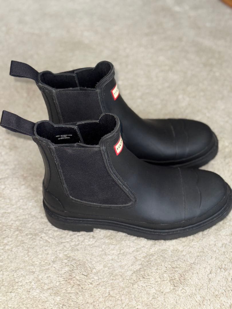 【美品正規品】HUNTER 黒　チェルシーブーツ UK7 26cm US8