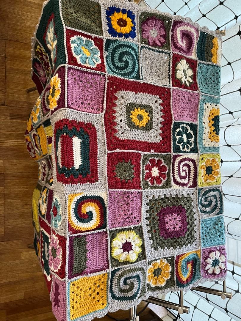 手編みモチーフブランケットA