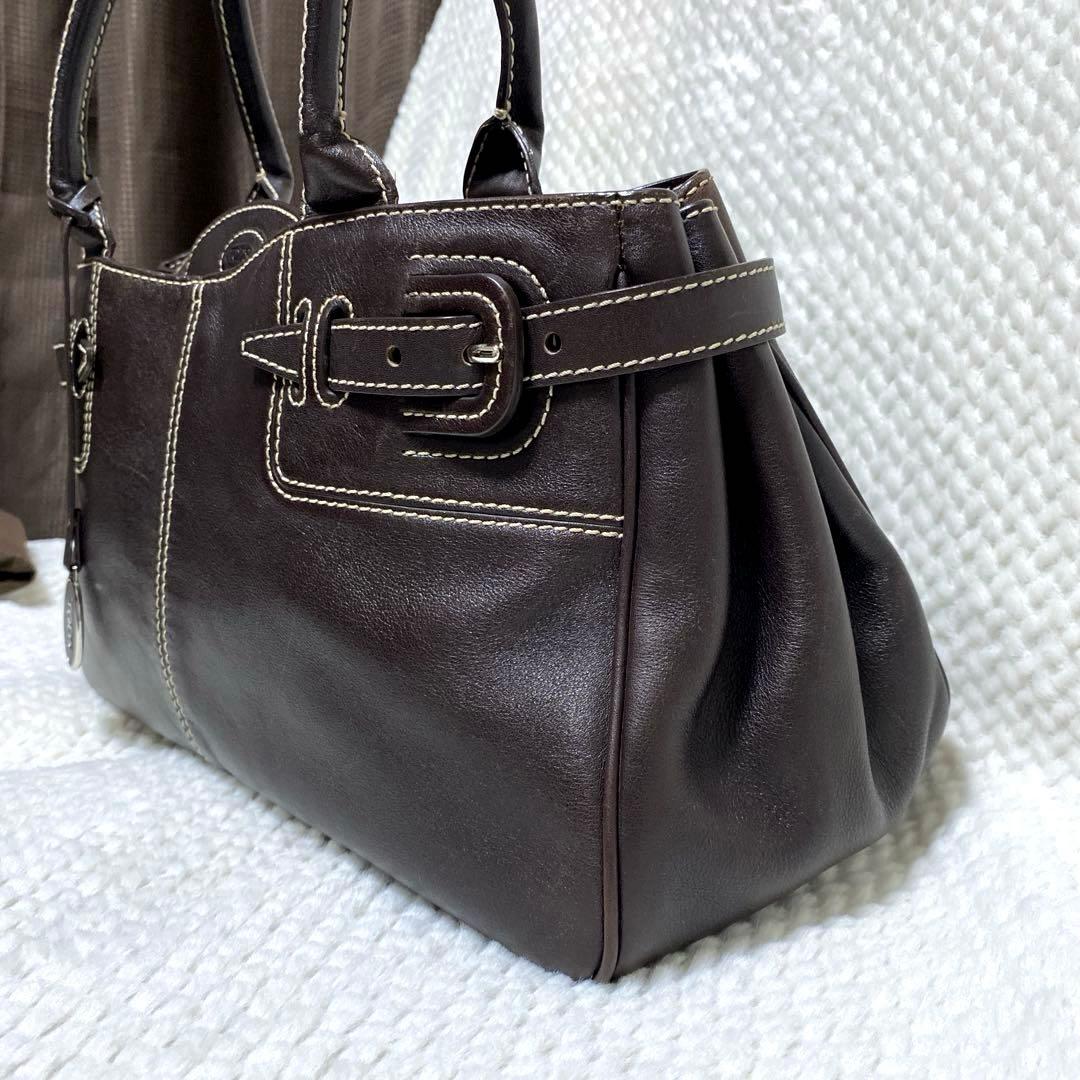 【美品】TOD'S トッズ Wベルト トートバッグ 肩掛け可能 ビジネス