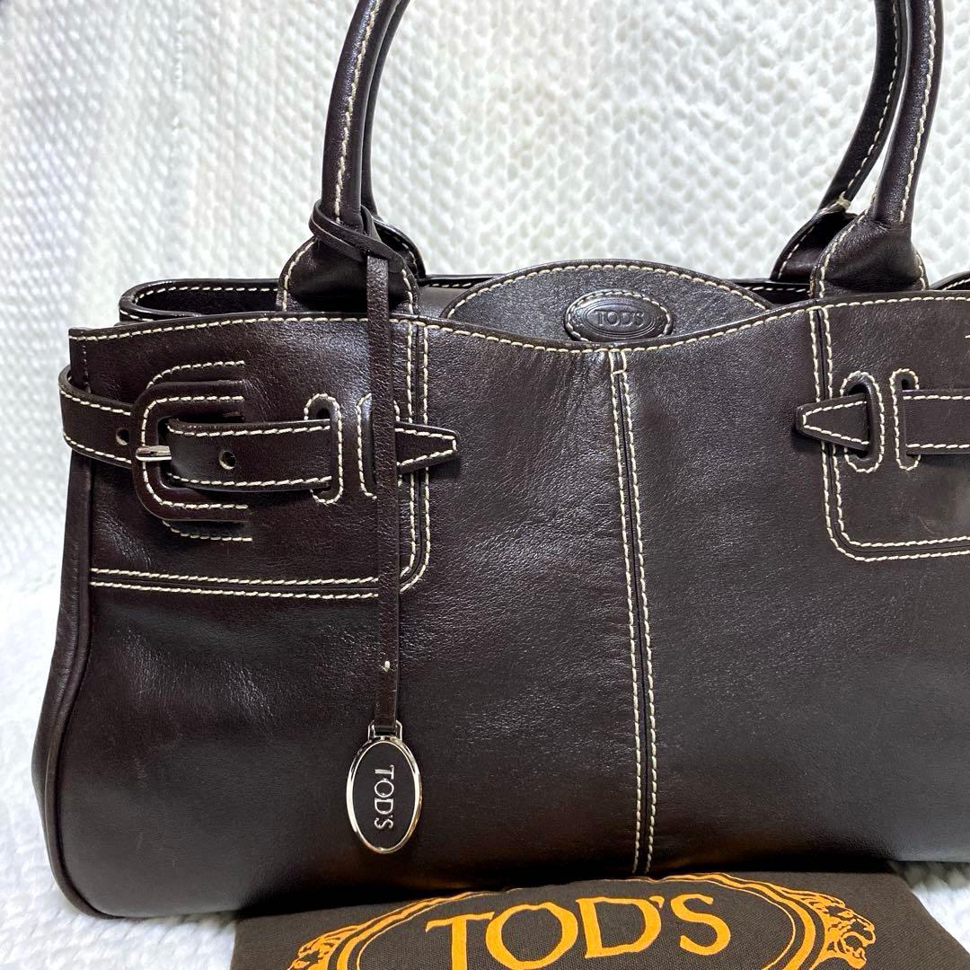 【美品】TOD'S トッズ Wベルト トートバッグ 肩掛け可能 ビジネス