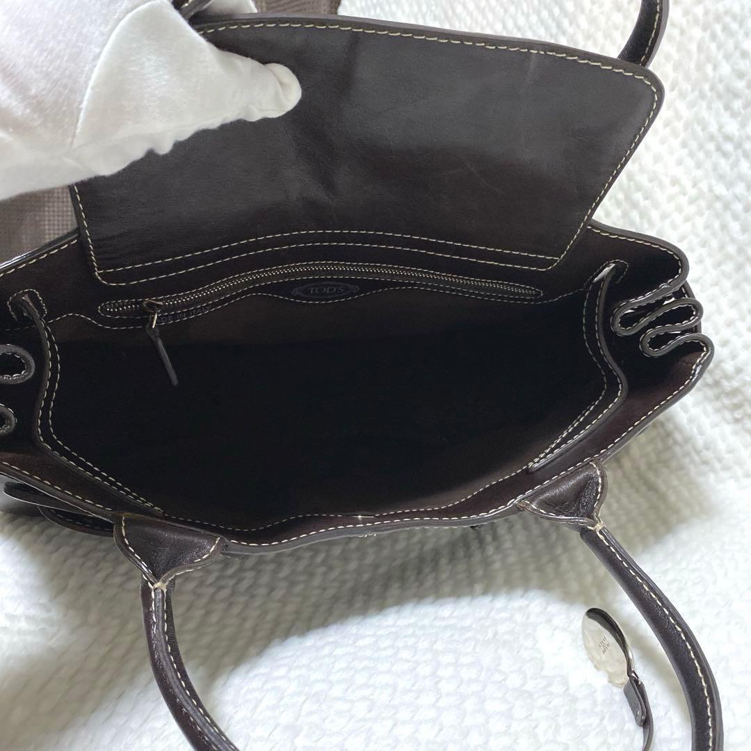 【美品】TOD'S トッズ Wベルト トートバッグ 肩掛け可能 ビジネス