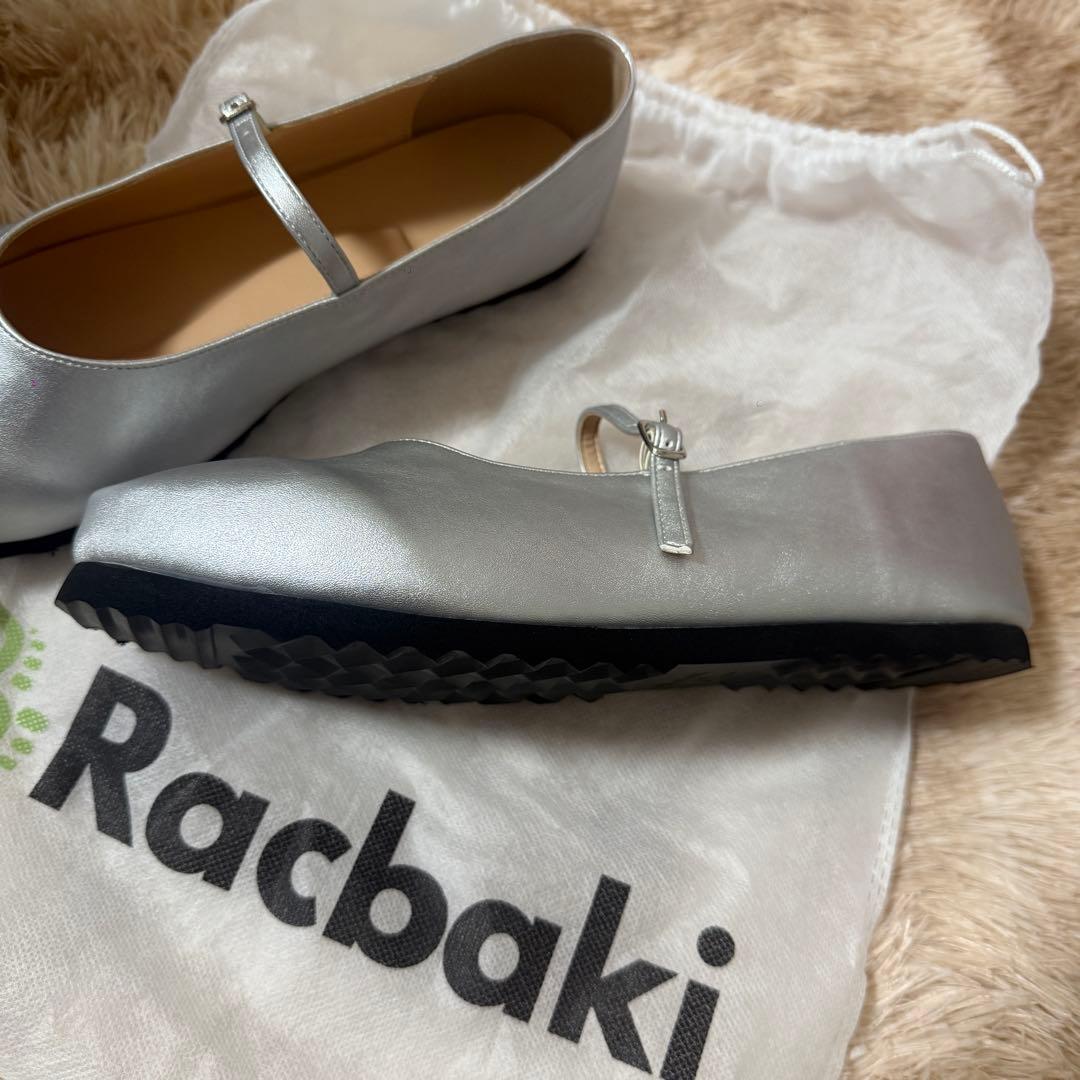 ラクバキ　クラシックパンプス　シルバー　Lサイズ