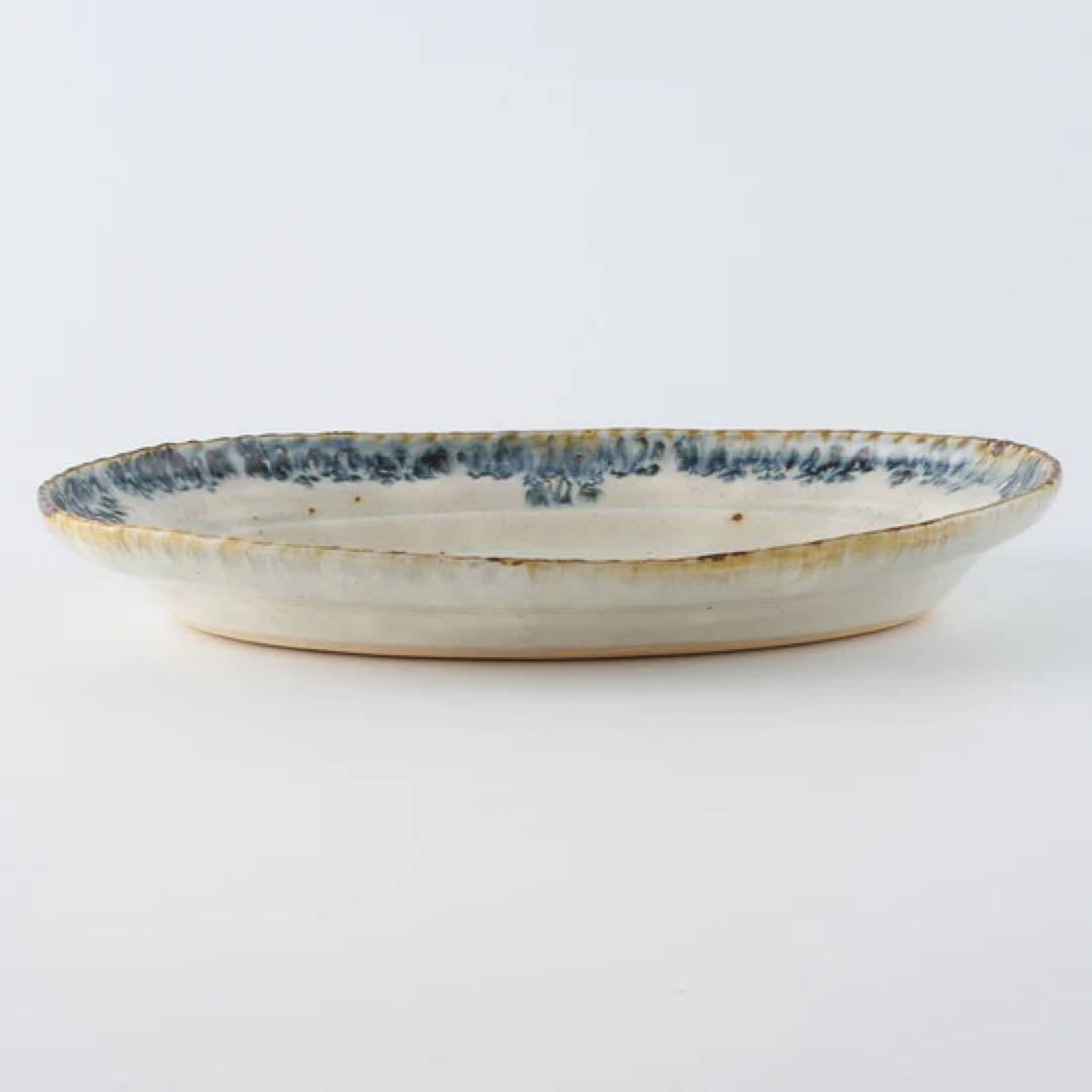 作家　市野吉記　安南手　楕円皿24cm（虎）14