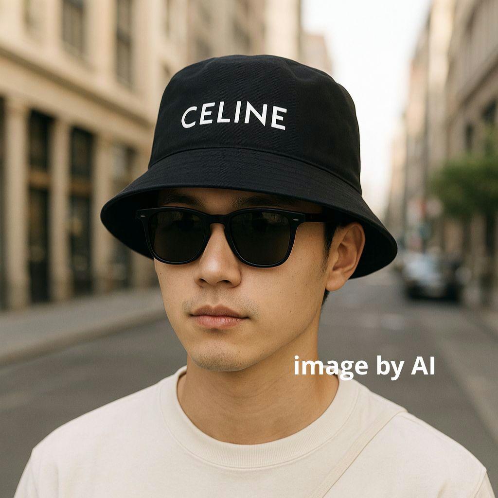 美品✨CELINE セリーヌ ロゴ バケットハット XL 63cm ブラック