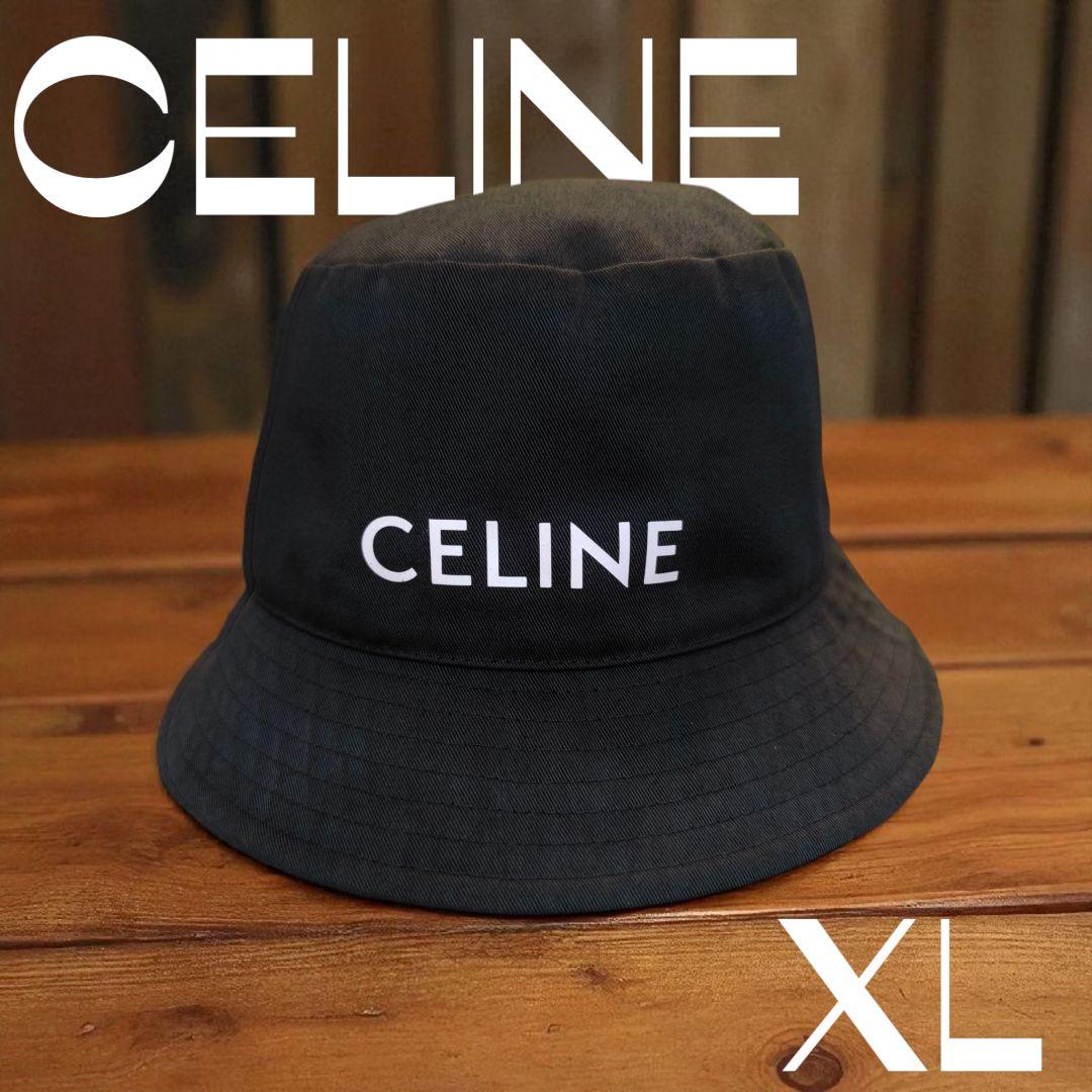 美品✨CELINE セリーヌ ロゴ バケットハット XL 63cm ブラック
