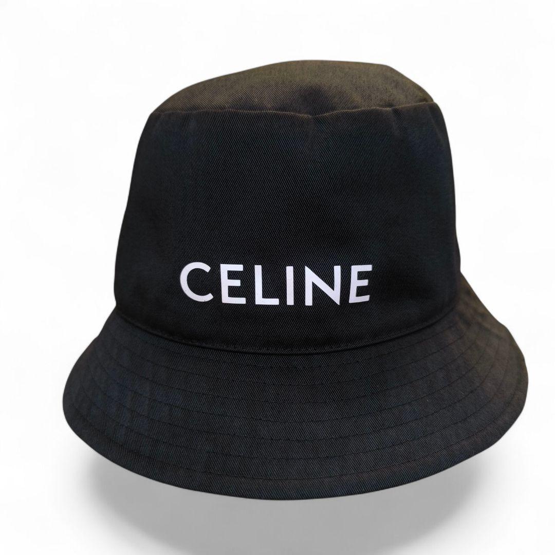 美品✨CELINE セリーヌ ロゴ バケットハット XL 63cm ブラック