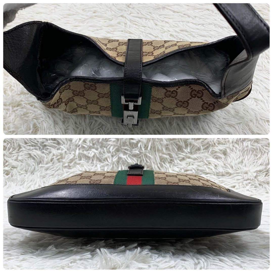 【✨美品✨】グッチ ワンショルダーバッグ ジャッキー GGキャンバス ブラウン