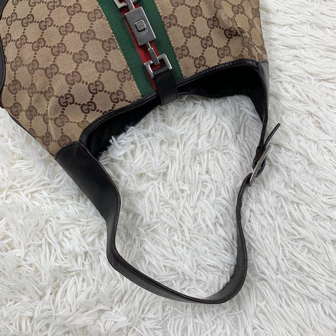 【✨美品✨】グッチ ワンショルダーバッグ ジャッキー GGキャンバス ブラウン