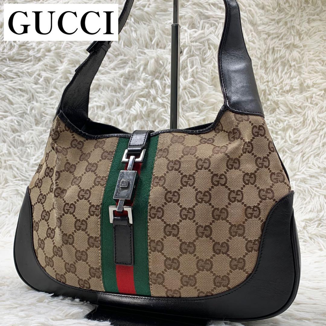 【✨美品✨】グッチ ワンショルダーバッグ ジャッキー GGキャンバス ブラウン