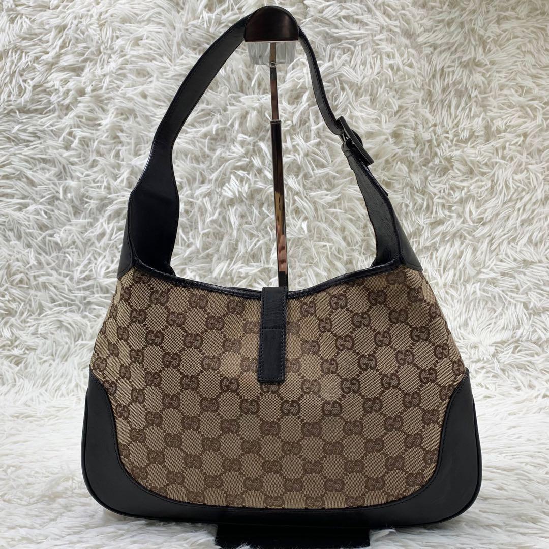 【✨美品✨】グッチ ワンショルダーバッグ ジャッキー GGキャンバス ブラウン