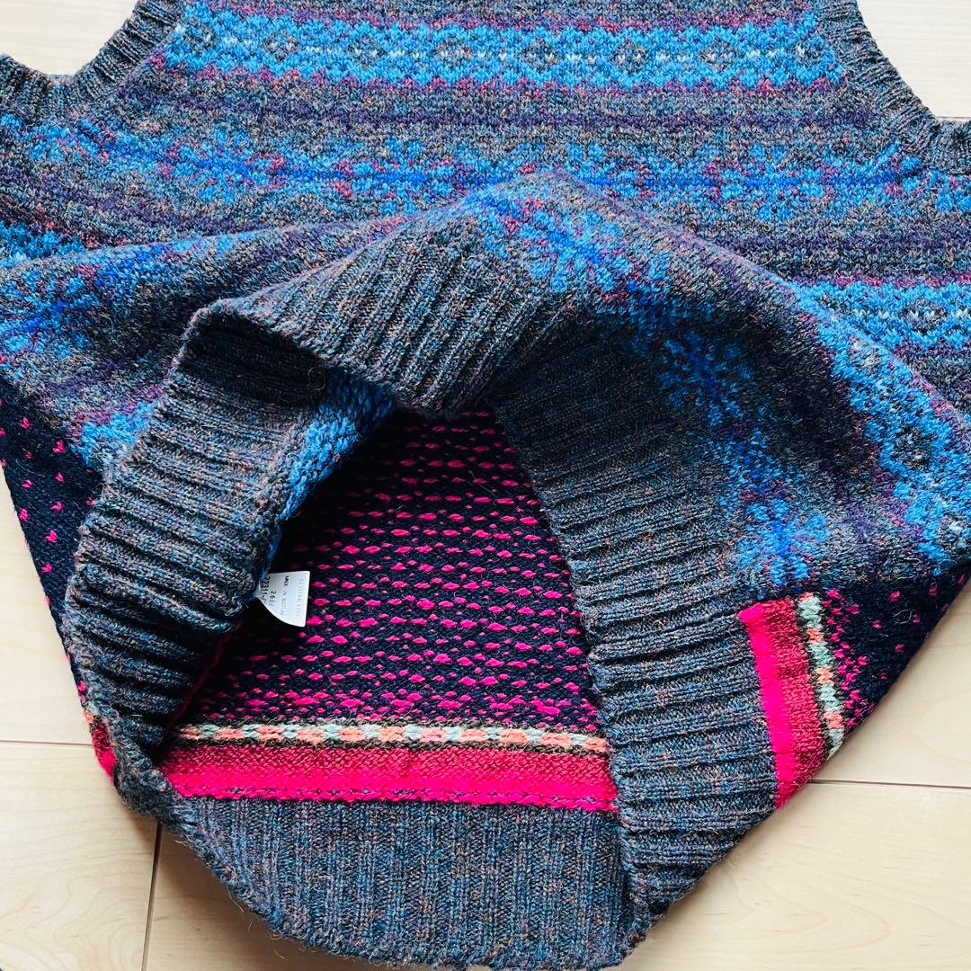 【SCAPA】×【Jamieson's】フェアアイル柄 ニットベスト Lサイズ