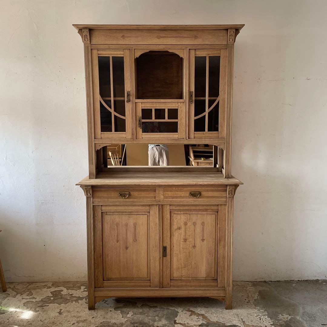 年末・年始SALE ビンテージ ガラス収納キャビネット ショーケース 食器棚