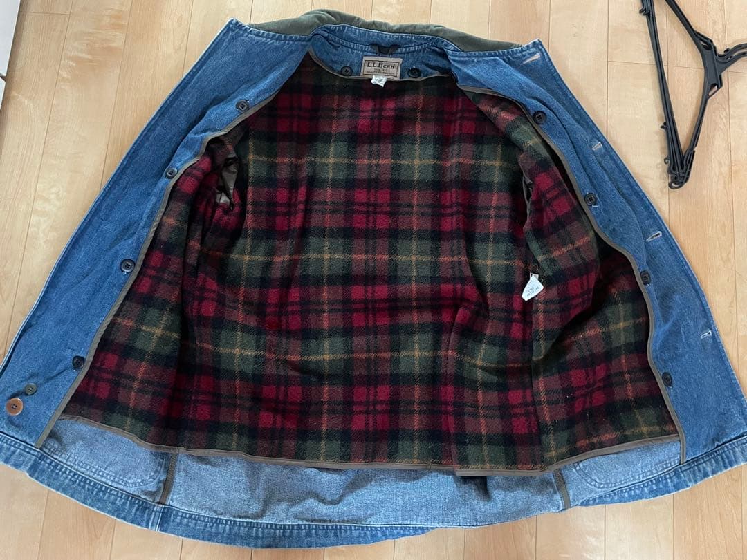 l.l.bean デニム　カバーオール　US M ブランケット　ハンティング
