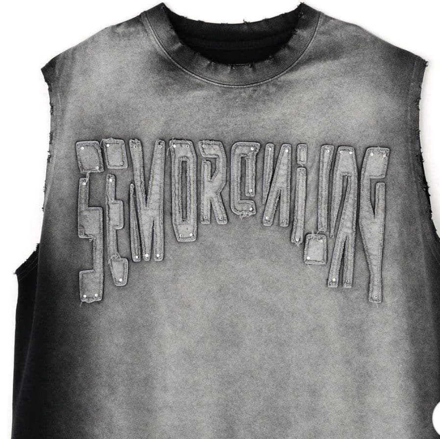 正規品 LHP ダンケシェーン レタリングプリント ノースリーブ シャツ BK