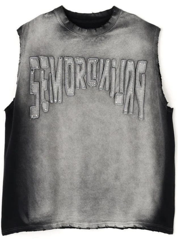 正規品 LHP ダンケシェーン レタリングプリント ノースリーブ シャツ BK