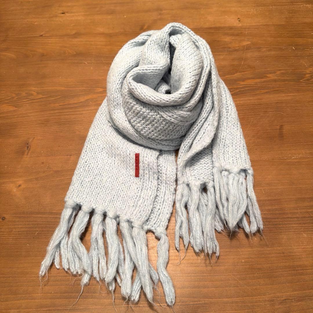 PRADA カシミヤ入りマフラー　水色