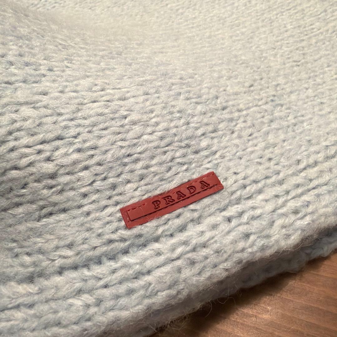 PRADA カシミヤ入りマフラー　水色