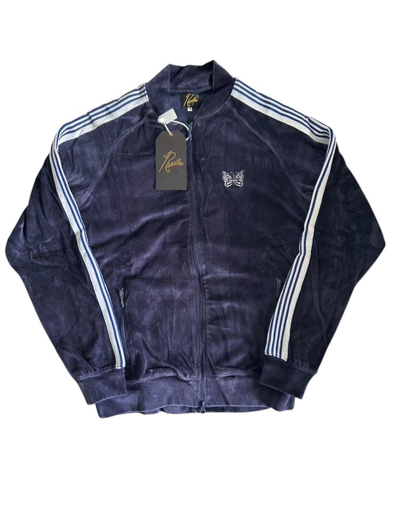 新品 needles ベロアセットアップ M ネイビー