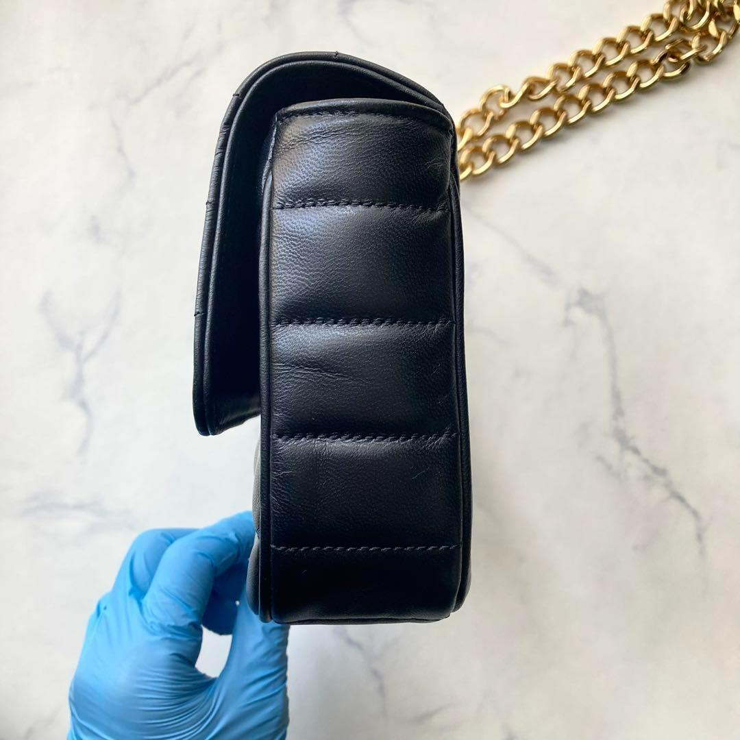 極美品 セリーヌ マトラッセ モノクローム チェーン ショルダーバッグ