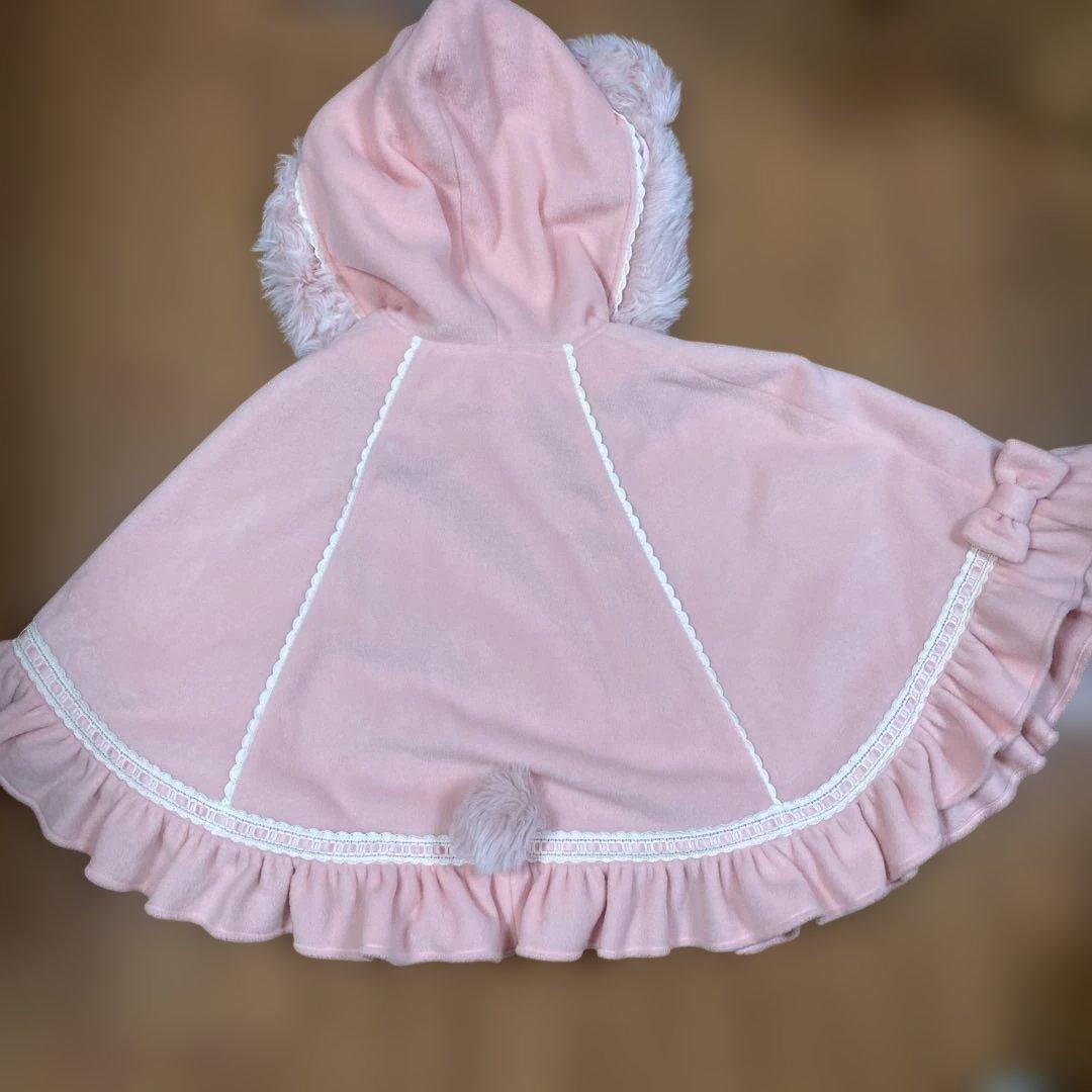 ANGELICPRETTYくまみみポンチョケープコートピンク