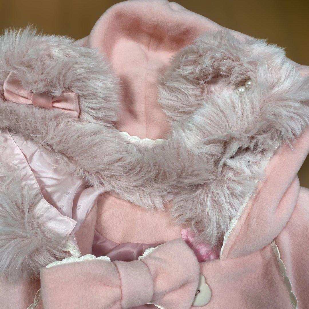 ANGELICPRETTYくまみみポンチョケープコートピンク