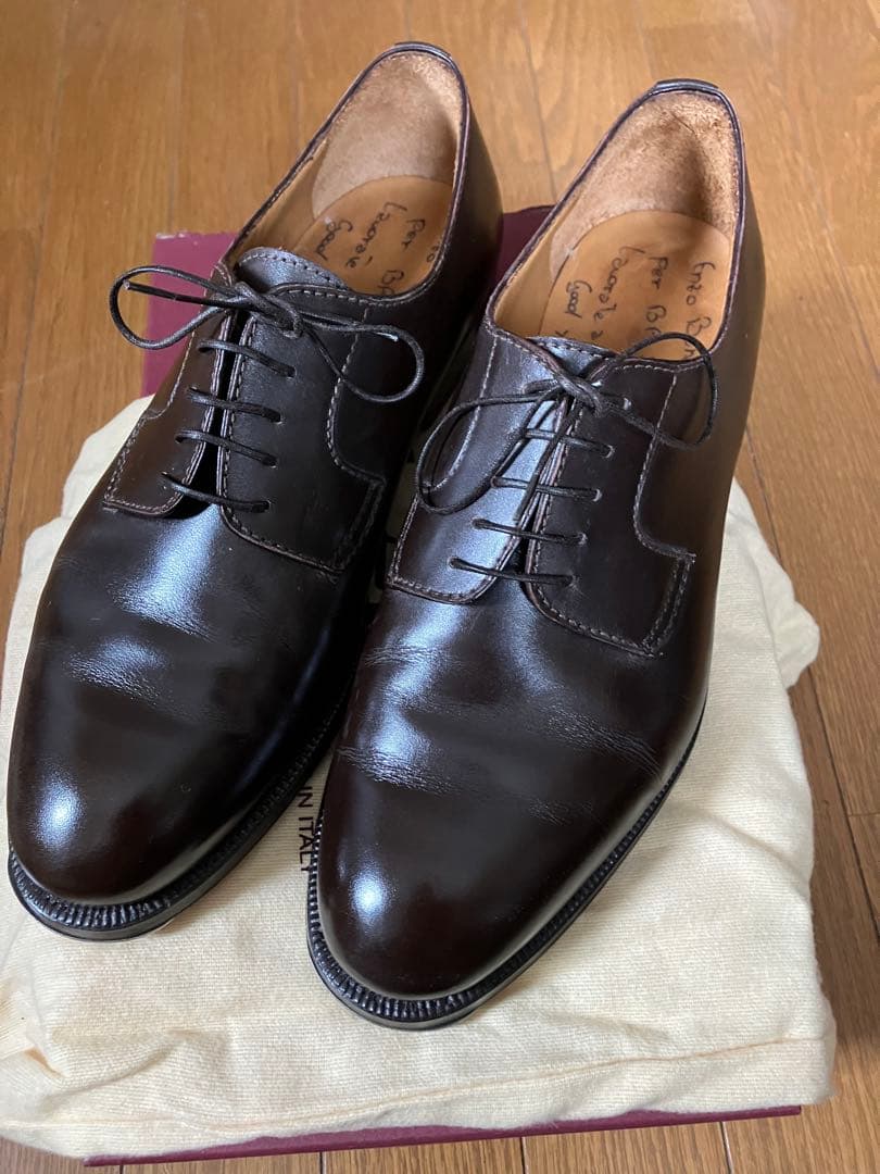 Enzo Bonafè エンツォボナフェプレーントゥ ダークブラウン7