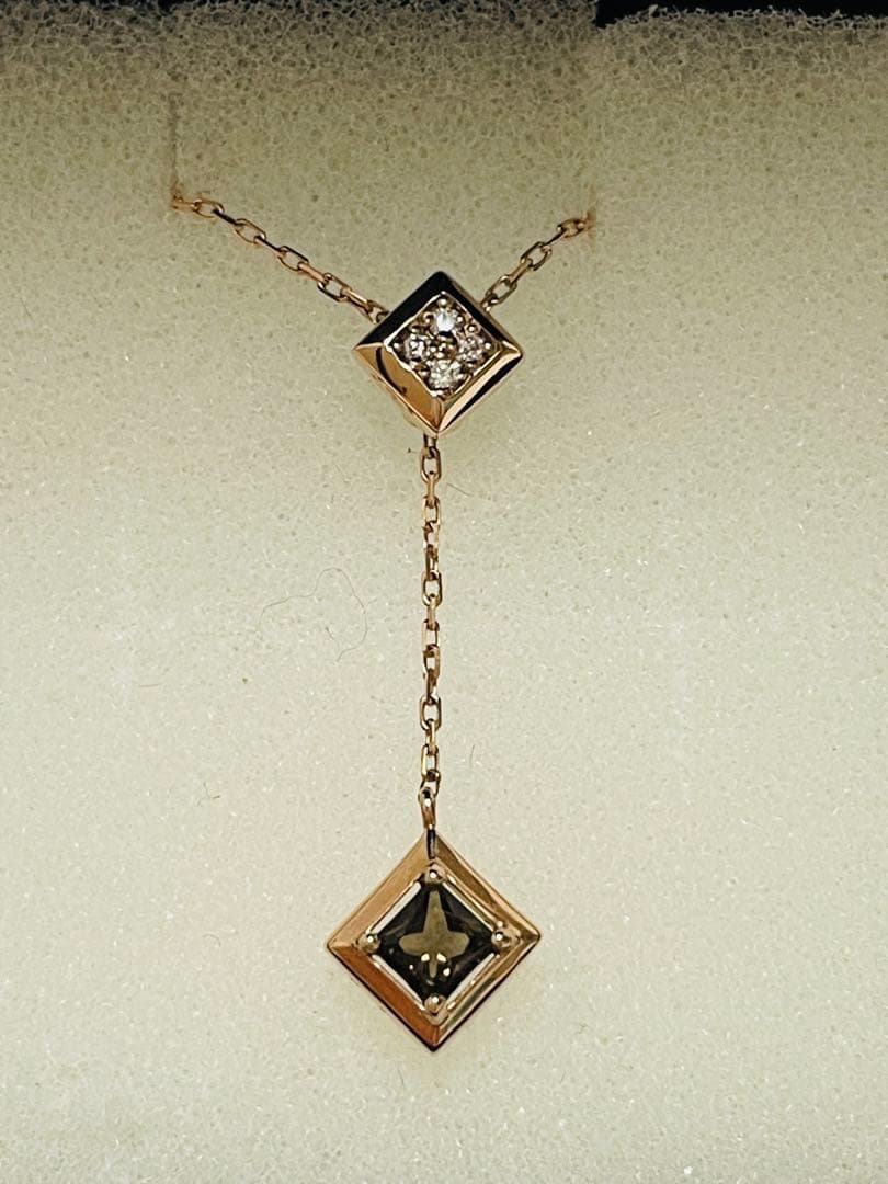 ヴァンドーム青山 K18 ダイヤモンド・スモーキークオーツスライドネックレス