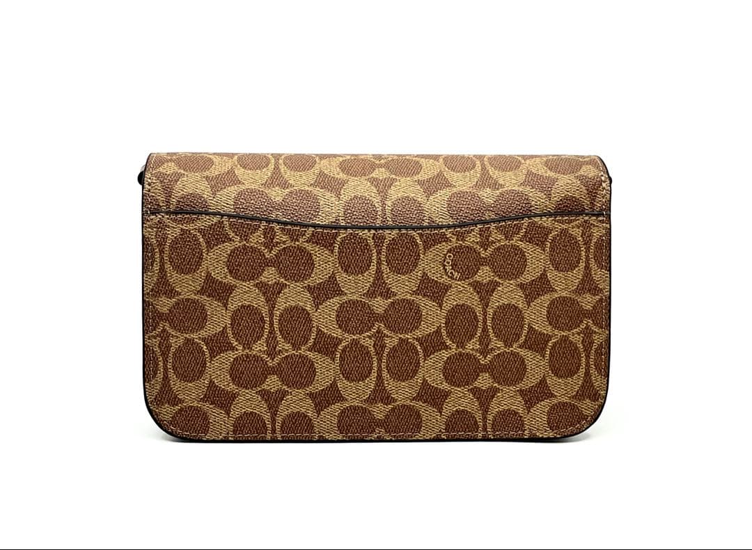 【新品・未使用】COACH フラップ ショルダーバッグ ブラウン シグネチャー