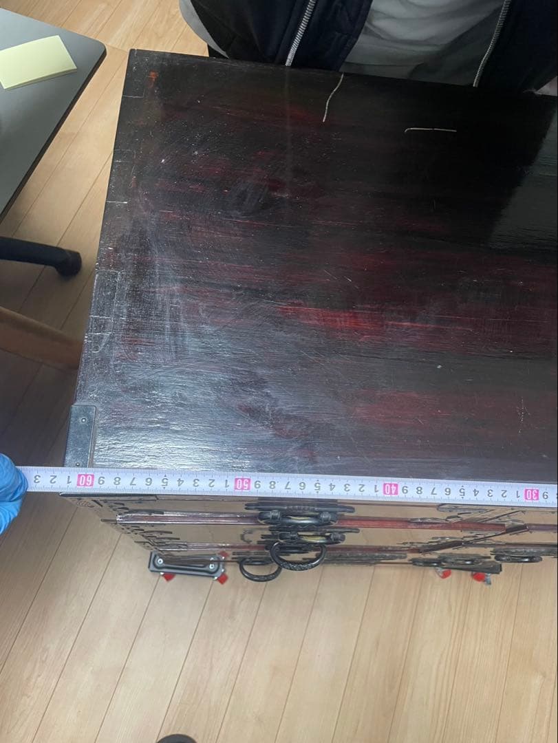 仙台箪笥 小箪笥 階段箪笥風 飾り棚 打ち出し金具 漆塗り風 民芸家具