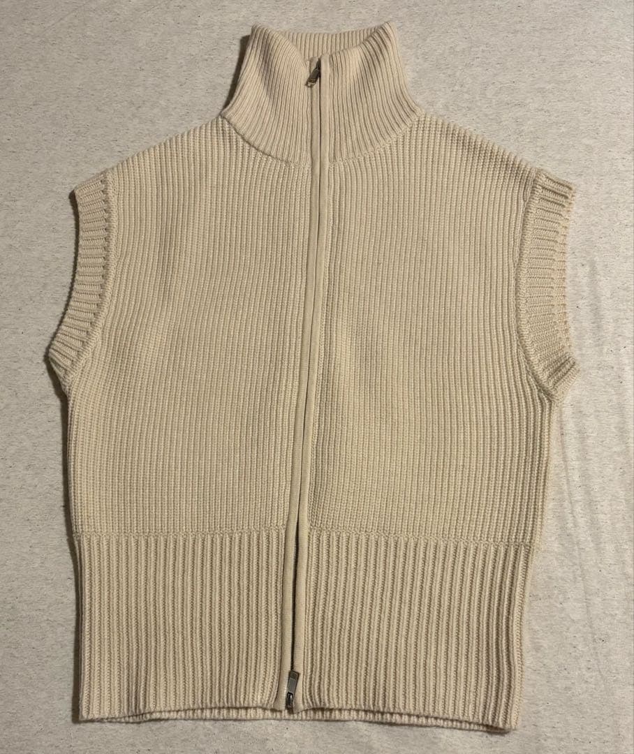 【CLANE】ZIP COLLAR KNIT VEST