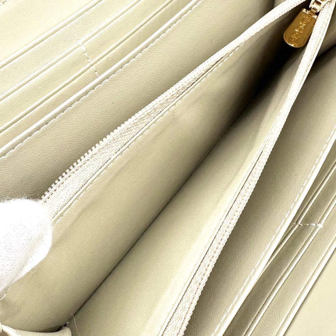 未使用✨浅草文庫 友禅染 花菱 ラウンドジップ 長財布 ピンク 型押しレザー