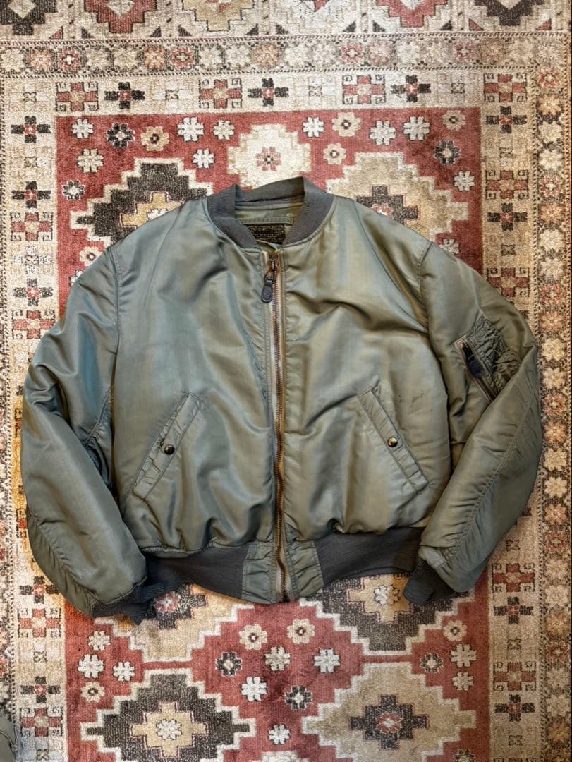 50s vintage USAF MA-1 黒タグ Large 階級章