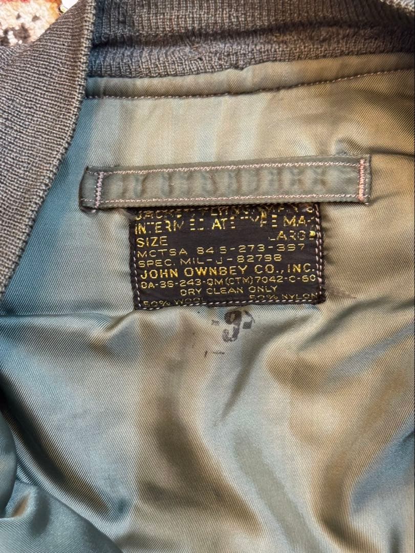 50s vintage USAF MA-1 黒タグ Large 階級章