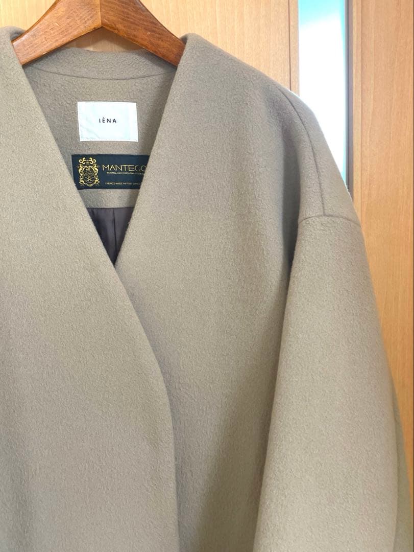 イエナ 定価48,400円 MANTECOノーカラーコート　38　ベージュ