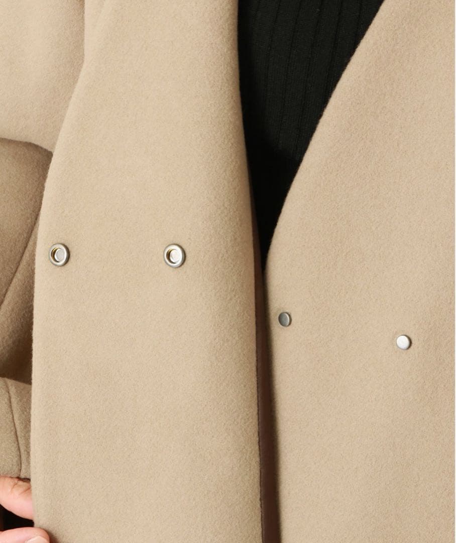 イエナ 定価48,400円 MANTECOノーカラーコート　38　ベージュ