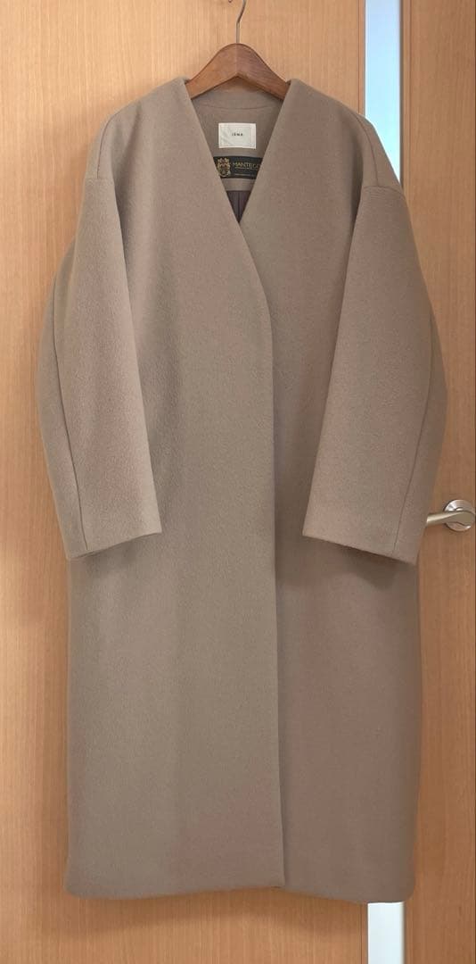 イエナ 定価48,400円 MANTECOノーカラーコート　38　ベージュ