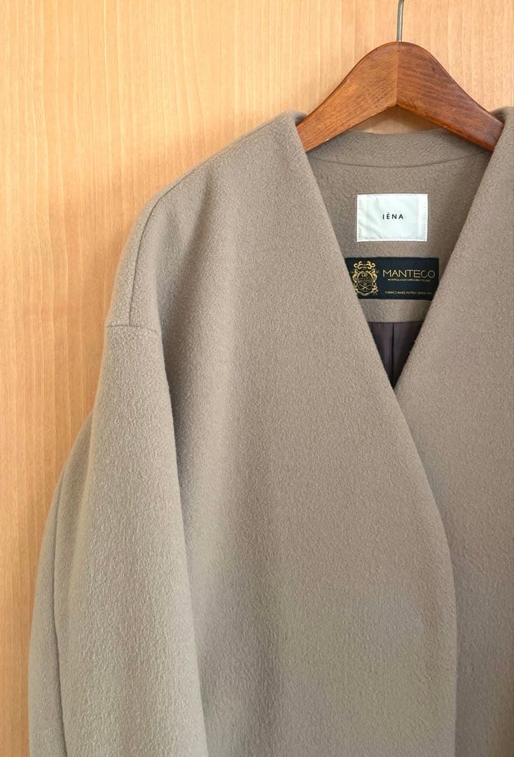イエナ 定価48,400円 MANTECOノーカラーコート　38　ベージュ