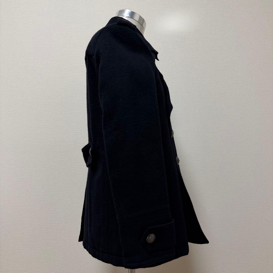 バーバリーブラックレーベル　ナポレオンジャケット　チェック　銀ボタン　黒　L