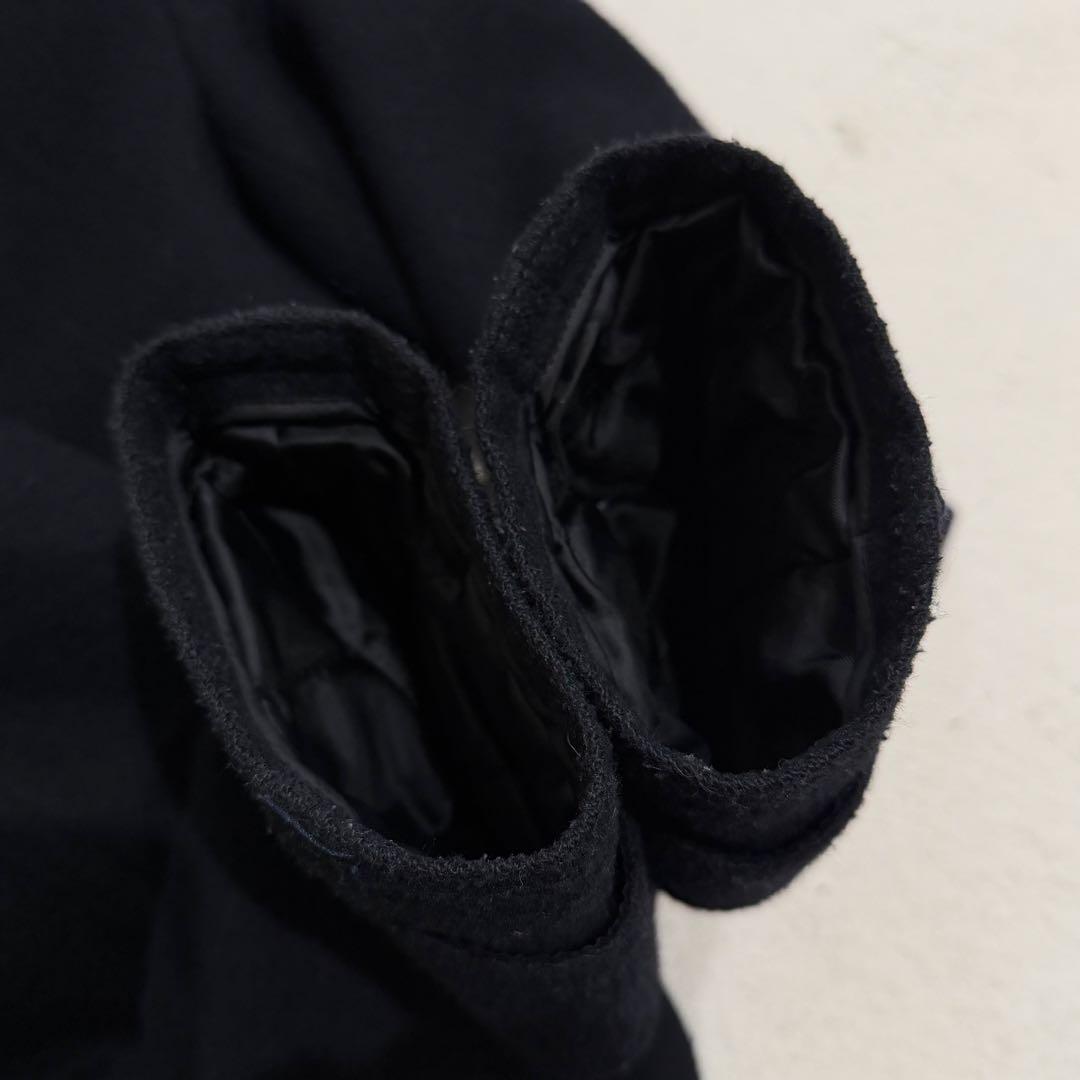 バーバリーブラックレーベル　ナポレオンジャケット　チェック　銀ボタン　黒　L