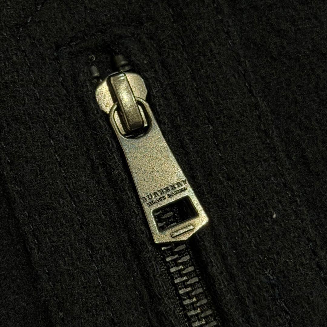 バーバリーブラックレーベル　ナポレオンジャケット　チェック　銀ボタン　黒　L