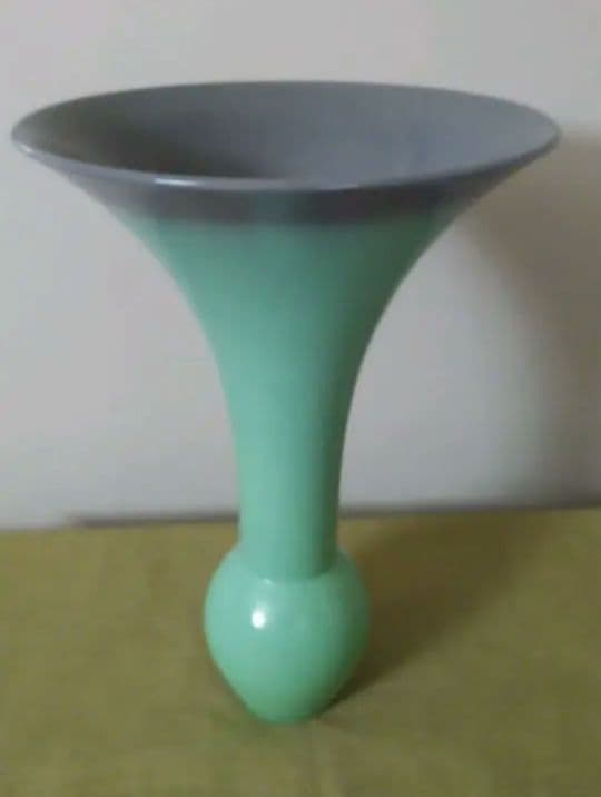池坊 花器 清水焼 正明作 貫入 ミントグリーン×グレー