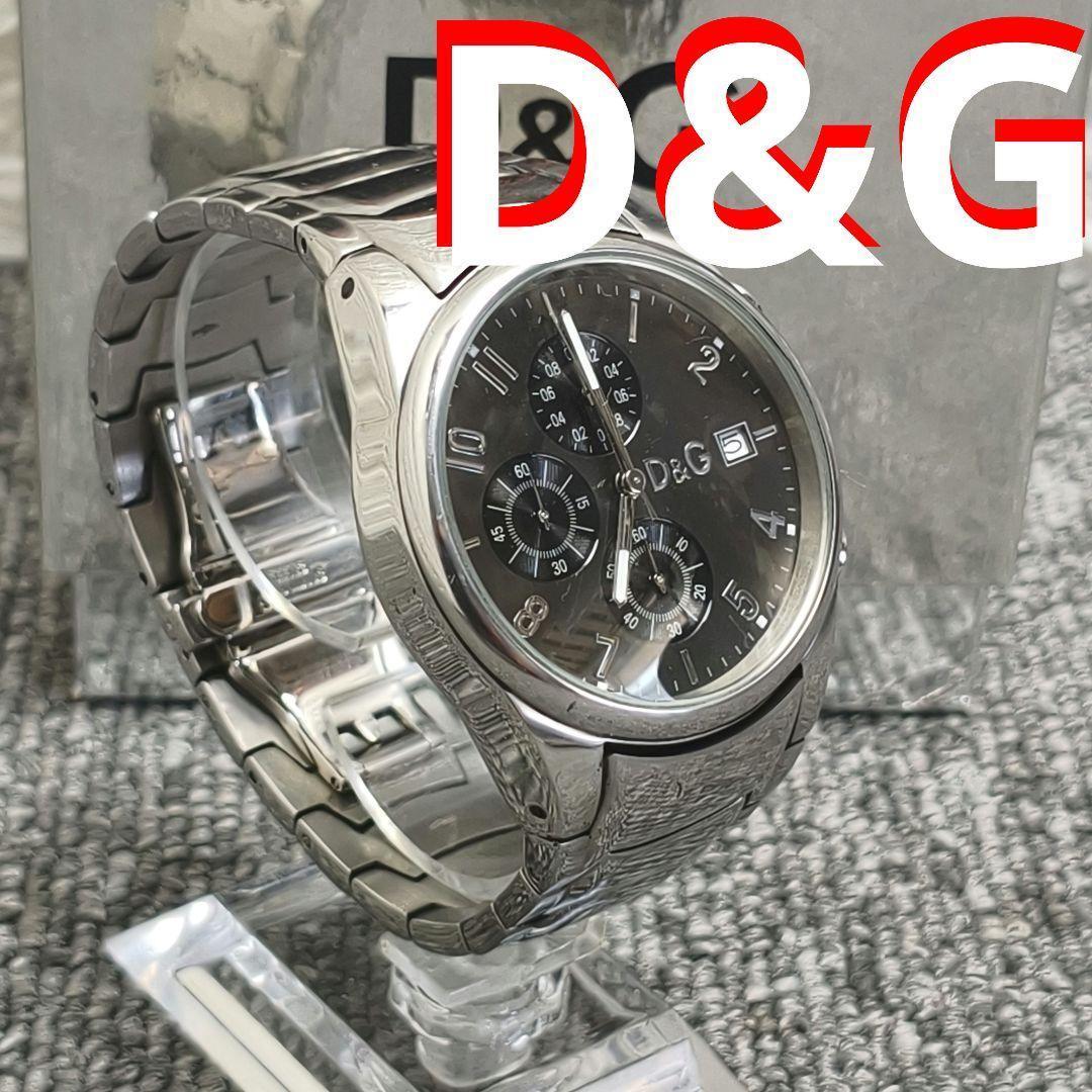 ♥️ 動作品 D&G Sandpiper クロノグラフ アナログ時計　ステンレス