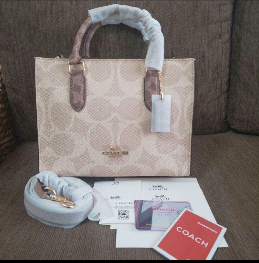 COACH トートバッグ ブロックドシグネチャー キャンバス