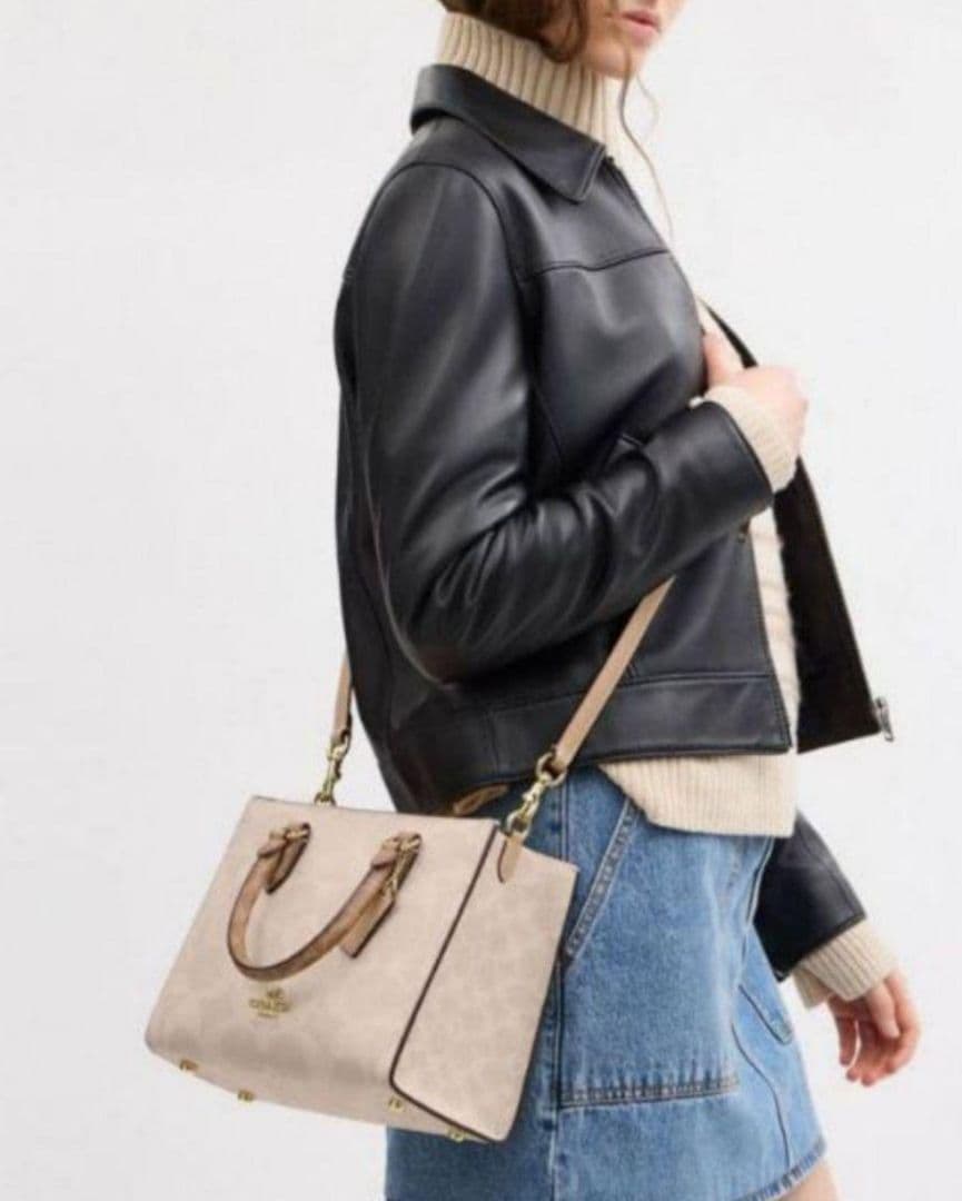 COACH トートバッグ ブロックドシグネチャー キャンバス