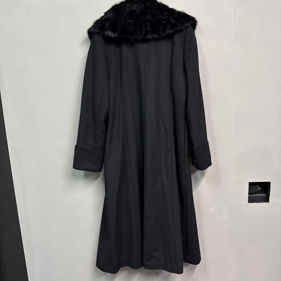 PARIENNE ミンクファーカシミヤコート　9 ブラック　ロングコート　黒
