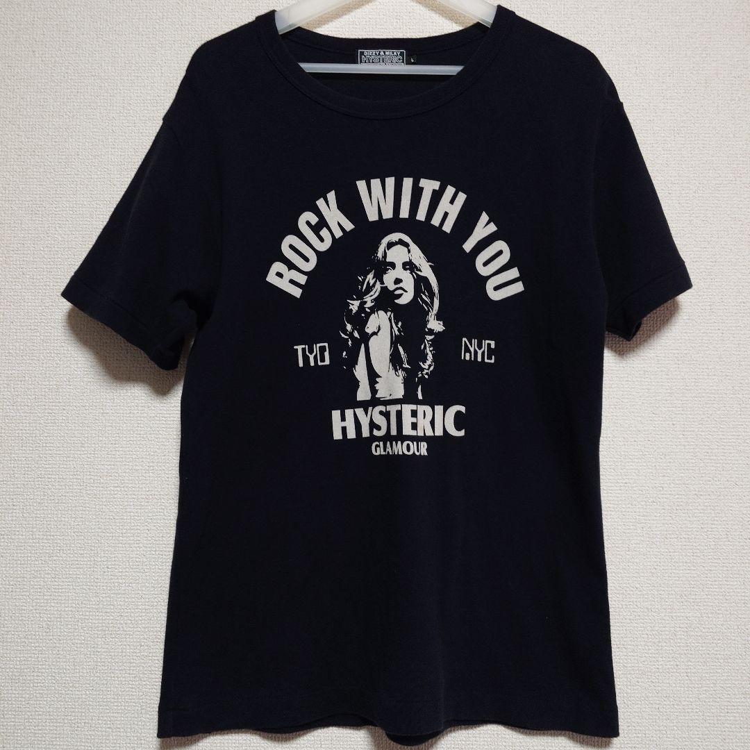 HYSTERIC GLAMOUR　ROCK WITH YOU　Tシャツ　L　黒