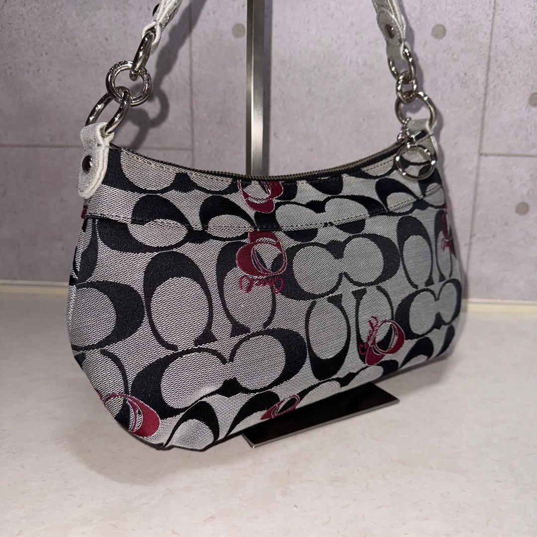 COACH シグネチャー ポピー グルービーハート 2WAY ショルダーバッグ