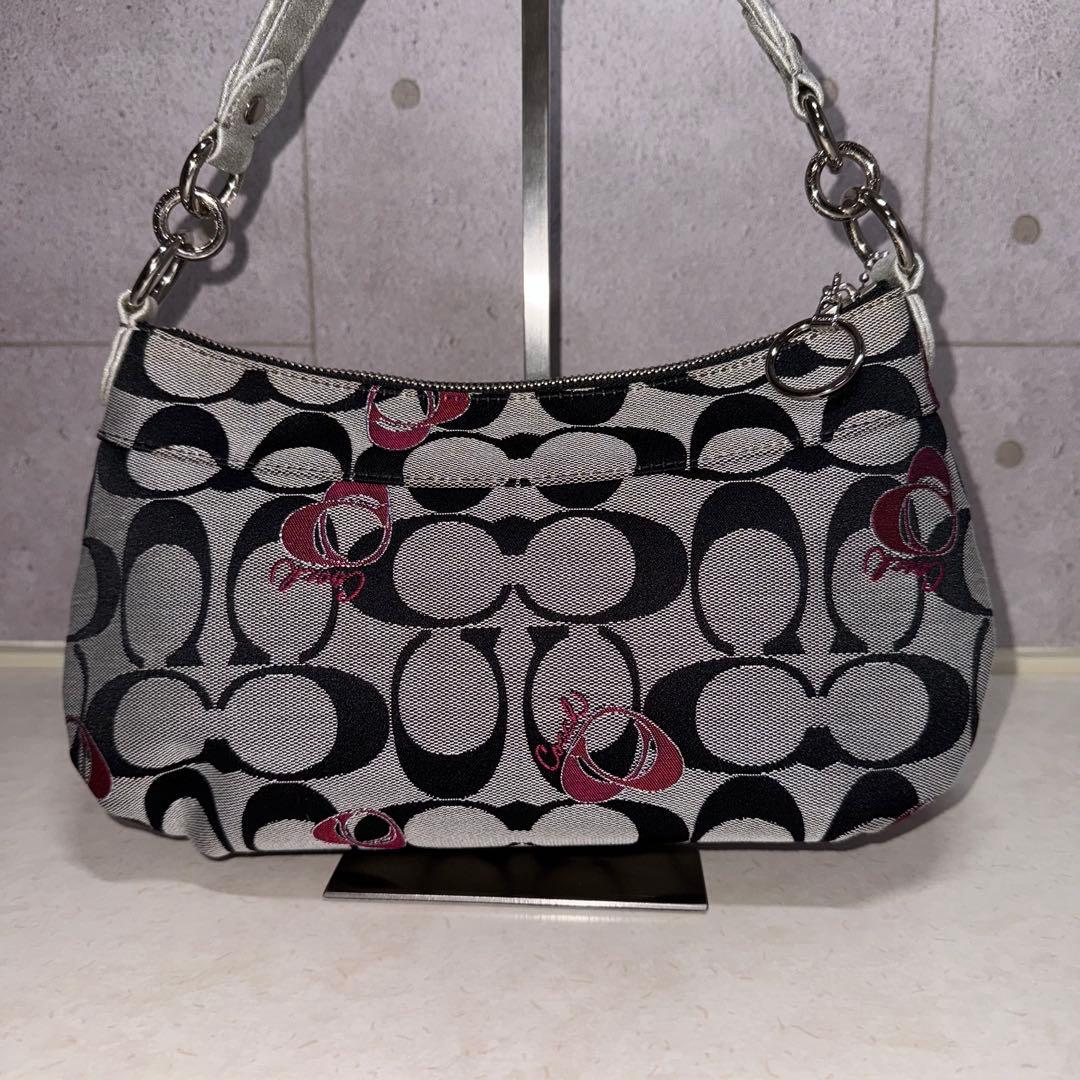 COACH シグネチャー ポピー グルービーハート 2WAY ショルダーバッグ
